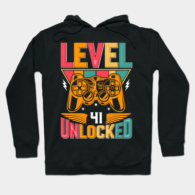 Level 41 Unlocked Awesome Since 1982 Funny Gamer Birthday Hoodie by susanlguinn